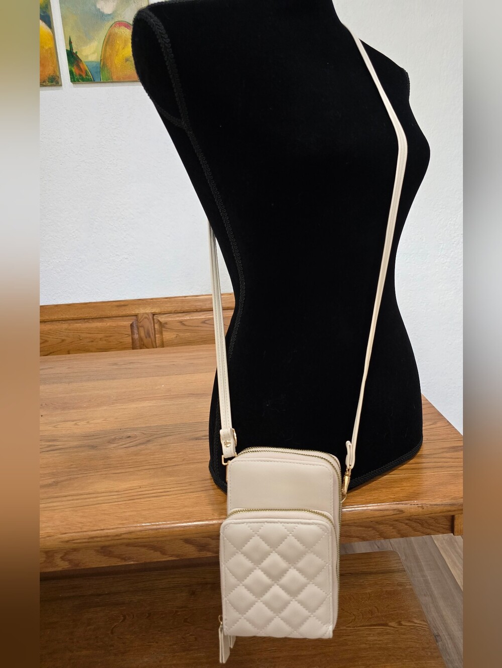 NEW Quilted Cream/Ivory Crossbody Purse